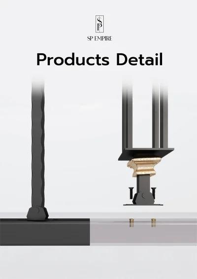 หน้าปกแคตตาล็อก Products Detail รายละเอียดชิ้นส่วนเหล็กดัดสำเร็จรูป