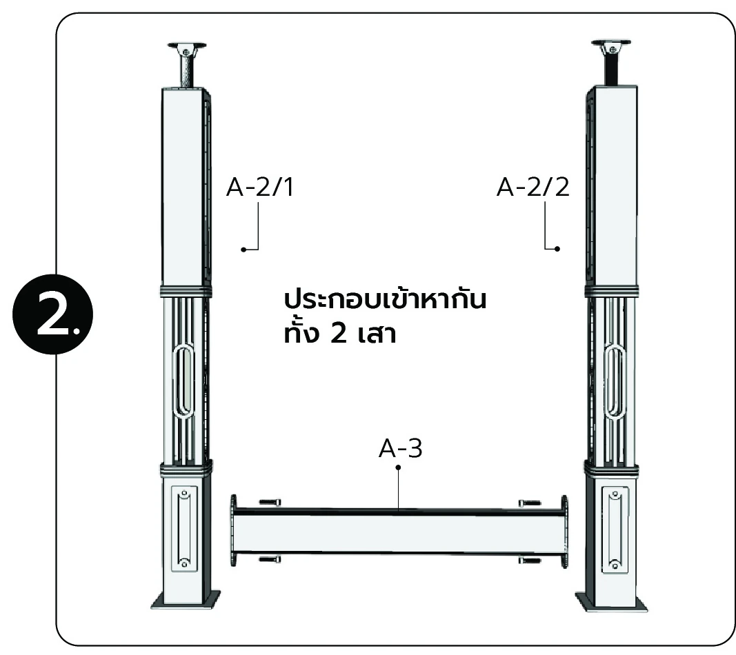 ประกอบเข้าหากัน ทั้ง 2 เสา